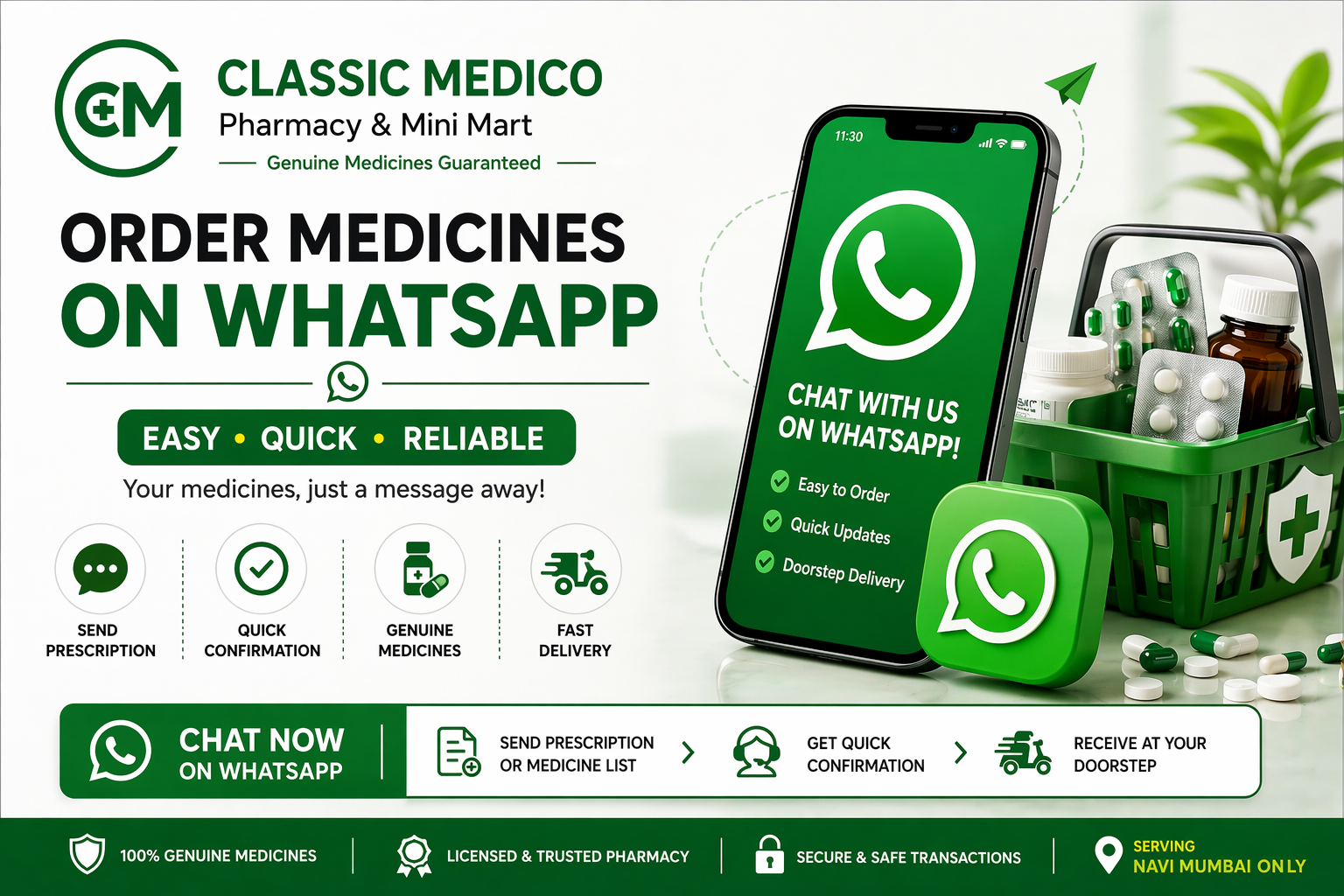 Order On WhatsApp Poster