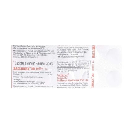 Buy BACLOREN 20 Online at Classic Medico