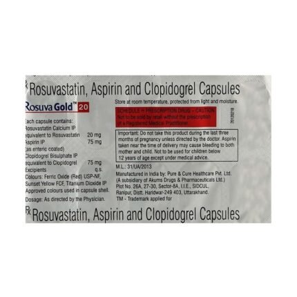 Buy ROSUVA GOLD 20 Online at Classic Medico