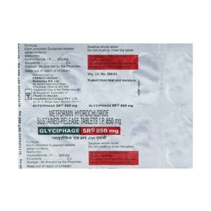 Buy GLYCIPHAGE SR 850 Online at Classic Medico