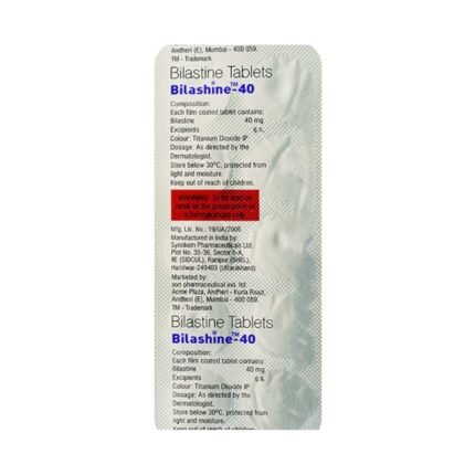 Buy BILASHINE 40 Online at Classic Medico