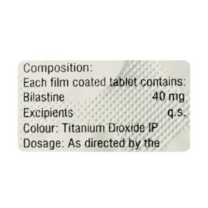 Buy BILASHINE 40 Online at Classic Medico