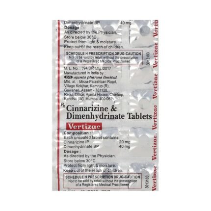 Buy VERTIZAC Online at Classic Medico
