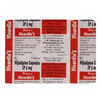 Buy NICARDIA 5 Online at Classic Medico