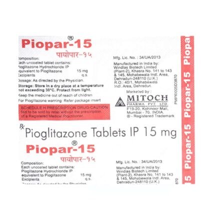 Buy PIOPAR 15 Online at Classic Medico