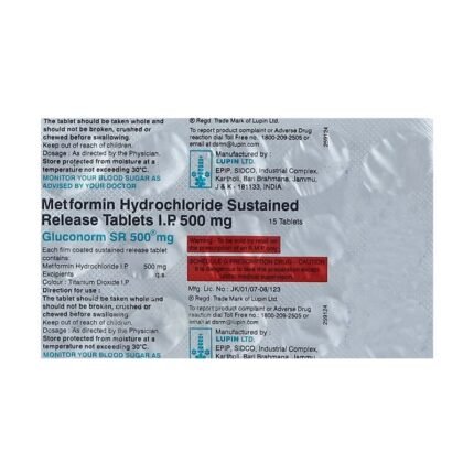 Buy GLUCONORM SR 500 Online at Classic Medico