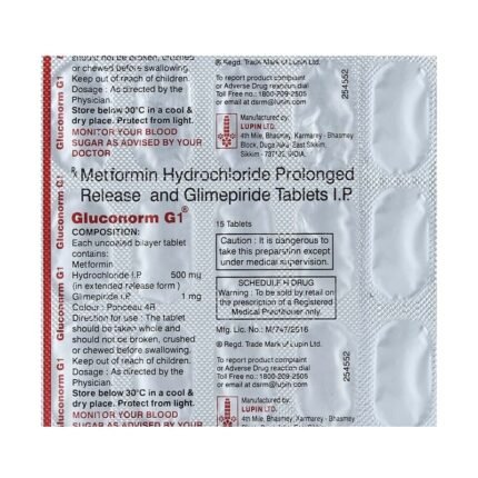 Buy GLUCONORM G 1 Online at Classic Medico