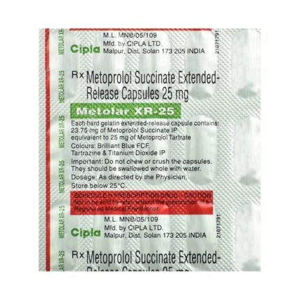 Buy METOLAR XR 25 Online at Classic Medico