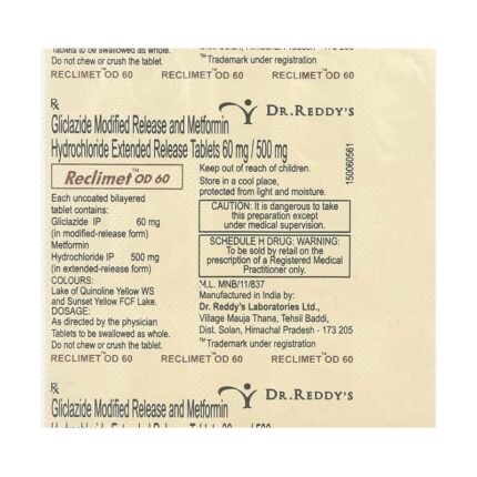 Buy RECLIMET OD 60 Online at Classic Medico