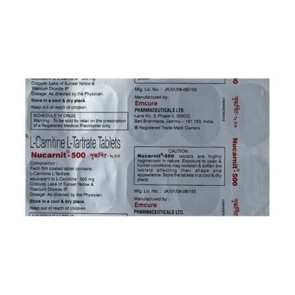 Buy NUCARNIT 500 Online at Classic Medico