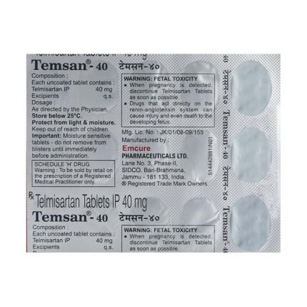 Buy TEMSAN 40 Online at Classic Medico