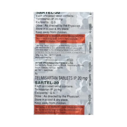 Buy SARTEL 20 Online at Classic Medico