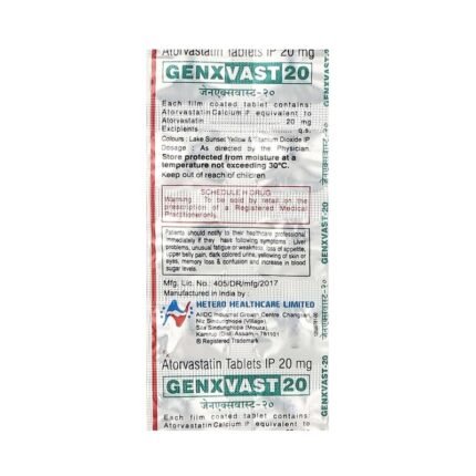 Buy GENXVAST 20 Online at Classic Medico