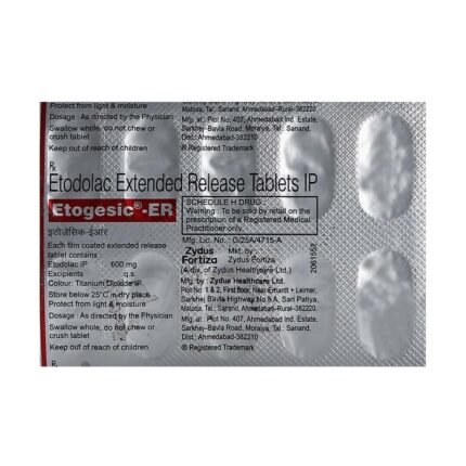 Buy ETOGESIC ER 600 Online at Classic Medico