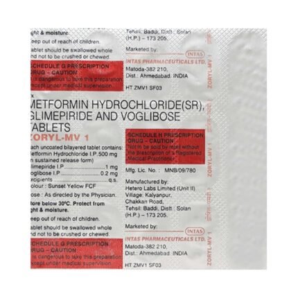 Buy ZORYL MV 1 Online at Classic Medico
