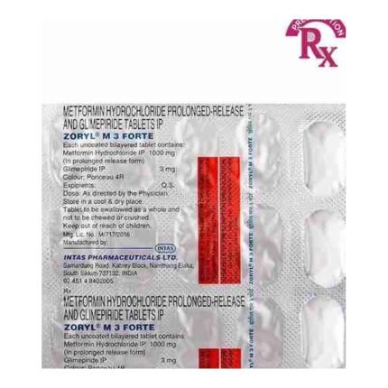 Buy ZORYL M 3 FORTE Online at Classic Medico
