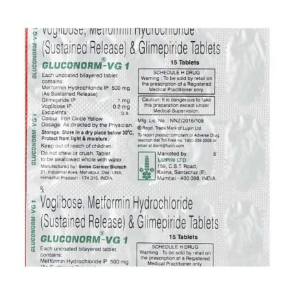 Buy GLUCONORM VG 1 Online at Classic Medico