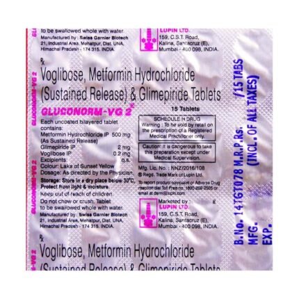 Buy GLUCONORM VG 2 Online at Classic Medico