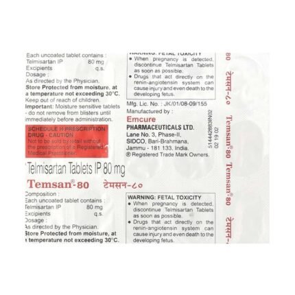 Buy TEMSAN 80 Online at Classic Medico