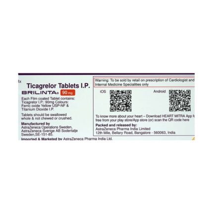 Buy BRILINTA 90 Online at Classic Medico