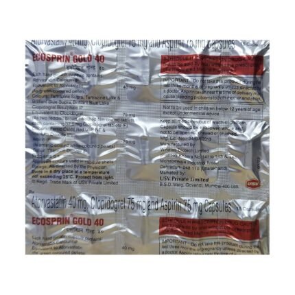 Buy ECOSPRIN GOLD 40 Online at Classic Medico