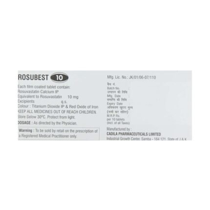 Buy ROSUBEST 10 Online at Classic Medico