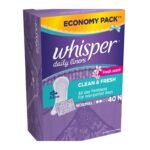 Buy Whisper Panty Liners Regular 40 Online at Classic Medico