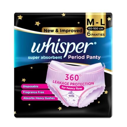 Buy Whisper Period Panty M-L (6) Online at Classic Medico