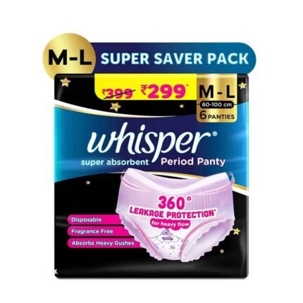 Buy Whisper Period Panty M-L (6) Online at Classic Medico