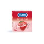Buy Durex Extra Thin Wild Strawberry 3 Online at Classic Medico