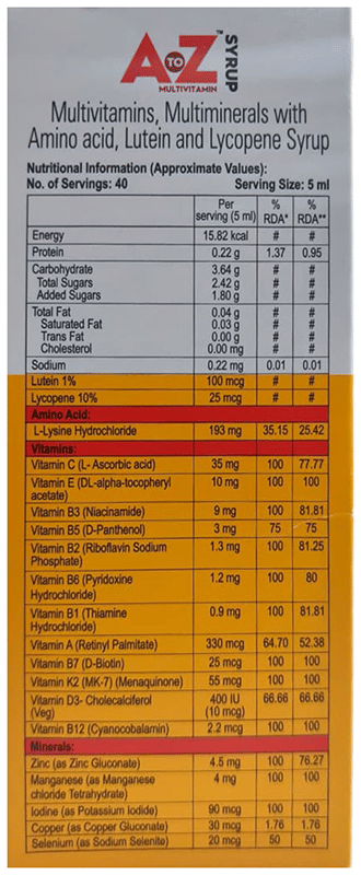 A To Z Syrup 200Ml - View 2